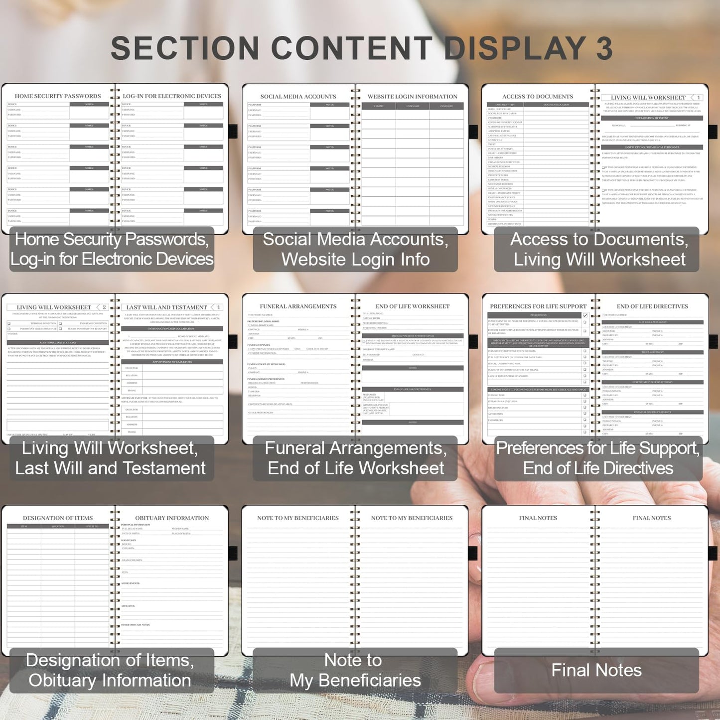 Spielerei :  End of Life Planner – Estate Planning & Important Information Organizer | Final Wishes & Legacy Workbook